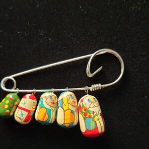 Colorful Matryoshka Doll Brooch
